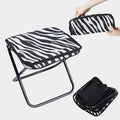 Collapsible Stool Camping Folding Stools: 1.1lbs Lightweight Portable Foot Stool Load 300lbs - 10.5 Inch Camping Chair Fishing Hiking Gardening Beach BBQ with Carry Bag Easy Transport (Stripe)