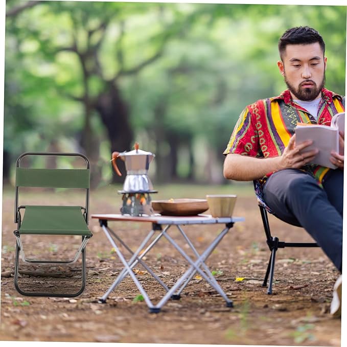 Folding Camp Table Portable Camping Chair Outdoor Furniture Lightweight Compact for Adults Back Support for Hiking