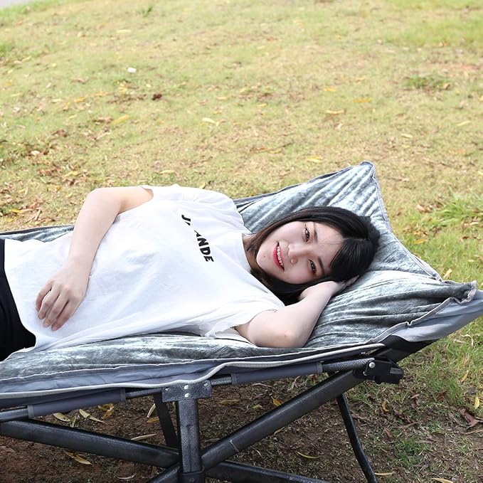 Sleeping Cot Pads (75 x 28) with Elastic Straps Portable for Outdoor &amp Hiking Cotton Soft Thick Camping Cot PadWaterproof