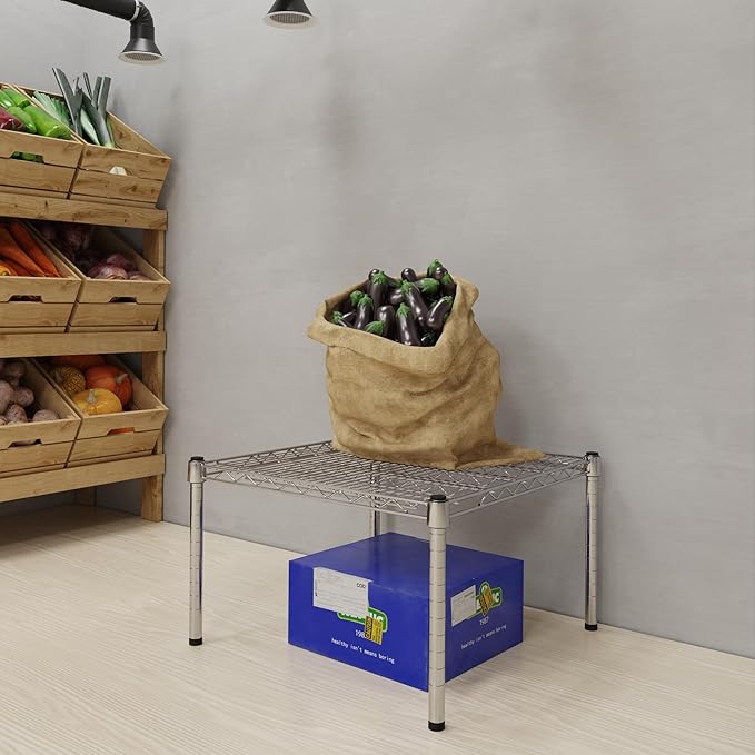 24''W x 24''L x 14''H Chrome Plated Wire Dunnage Rack | Off The Floor Storage