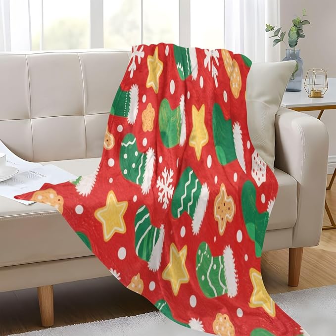 Throw Blankets For Couch Merry Christmasgreen Christmas Stockings Girl Throw Blanket 50 x 70 Inch