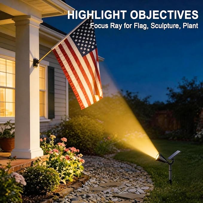 WELALO Solar Spot Lights Outdoor Waterproof IP65 10 Pack 4 Lighting Modes Solar Powered Landscape Spotlights with Auto On/Off Solar Garden Christmas Yard Pathway Wall Lights for Outside Warm White