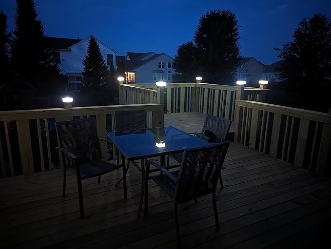 4-Pack Solar Post Cap Lights Outdoor 50 Lumen 3-Color Adjustable (3000K/4000K/6000K) Waterproof LED Lights for 4x4 &amp 5.5x5.5 Posts Black Matte Finish No Wiring Needed - Auto On/Off
