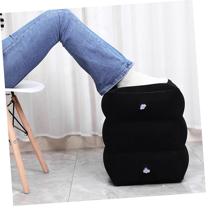 Mikikit Soft Leg Support Pillow for Airplane Car Inflatable Foot Rest for Travel