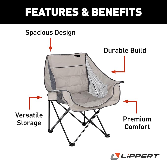 Lippert Double-Wide Padded Camping Chair with Carry Bag (2021000207)