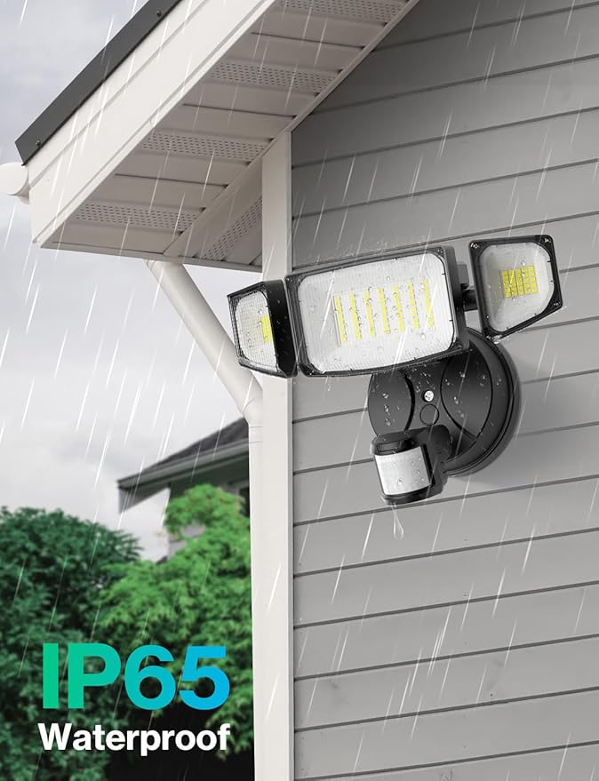 iMaihom 65W LED Security Lights Motion Sensor Outdoor Dusk to Dawn Flood Lighting 6500LM Motion Detected Floodlights for Outside IP65 Waterproof Motion Lights for GarageYard (Hardwired)
