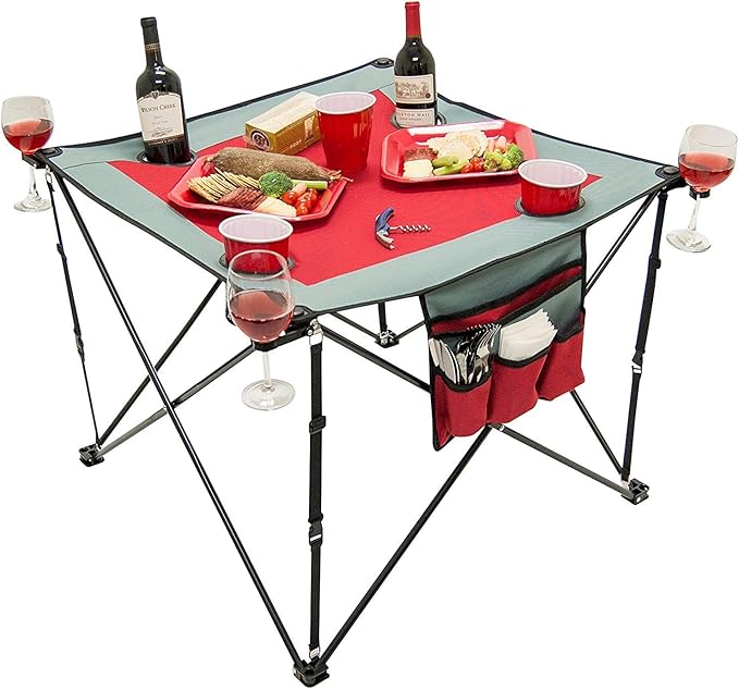 Creative Outdoor Folding Wine Table | Portable | Camping Beach Picnic &amp Patio
