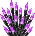 Minetom Halloween String Lights Outdoor 98 Feet 300 Led Christmas Lights with 8 Lighting Modes for Halloween Party Christmas Xmas Tree Lights Decor(Purple)