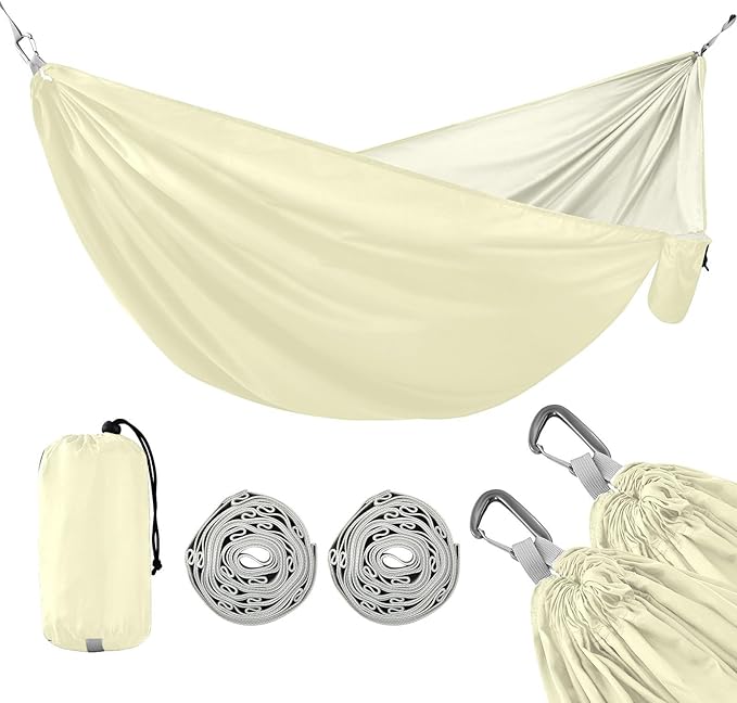 Cream Hammocks with Straps Camping Hammocks for Outdoor 114 x 54