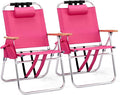 Bonnlo Lightweught 17 Backpack Beach Chair Tall Beach Chairs for Adults Portable with Adjustable Straps 3-Position Reclining Cup Holder High Beach Chairs for Beach