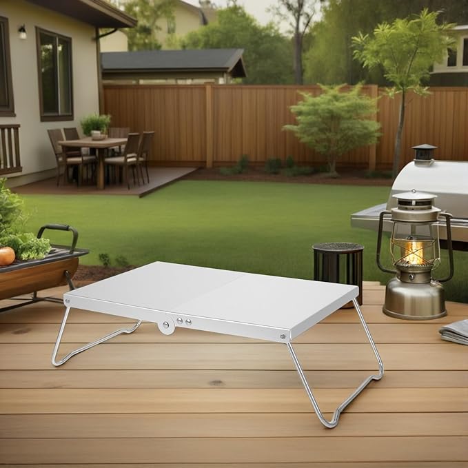 Ciieeo 2pcs Ultralight Aluminum Mini Folding Camping Tables Portable Backpacking Picnic and Study Desks for Outdoor Beach Dorm Room and ’ Activities