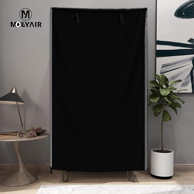 Heavy Duty 600D Oxford Wire Shelving Cover - 36 W x 18 D x 54 H - Water-Resistant Dustproof Storage Rack Protector with Dual Zippers and Secure Buckles Black