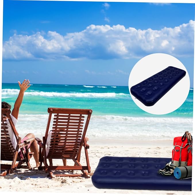 POPETPOP 1Pc Portable Inflatable Air Mattress Bed Foldable Outdoor Sleeping Cushion for Camping Beach to Clean Breathable Lightweight Mat