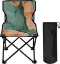 GuoChe Marble Terracotta Green_3 Folding Camping Chair Portable Chair Includes Carry Bag for Picnic