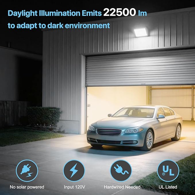 HYPERLITE LED Wall Pack Light: 150W Security Wall Lights with Dusk-to-Dawn Photocell - 5000K 120V LED Wall Lights 2Packs for Paito Yard Shop Warehouse Barn Factory UL Listed