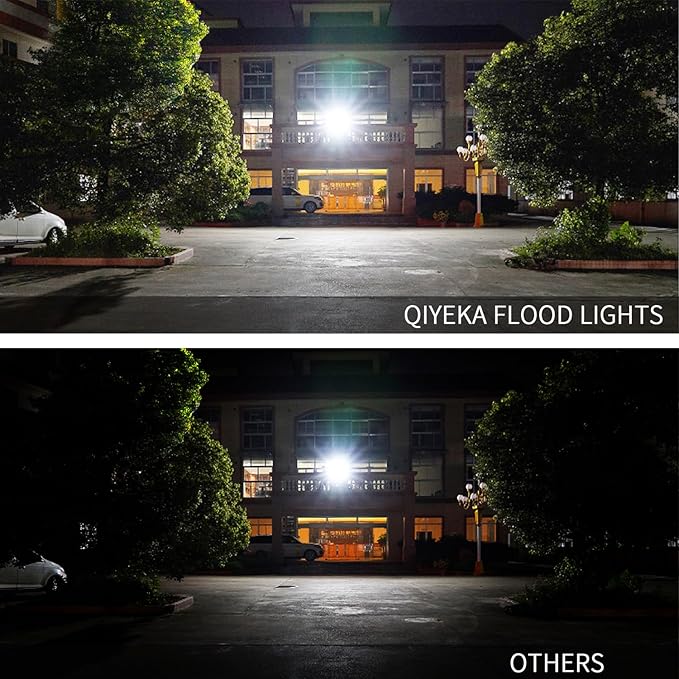 2 Pack 100W LED Flood Light Outdoor10000LM Work Spotlight with US Plug6000K Daylight WhiteIP66 Waterproof Exterior Security Floodlights for YardGardenBackyardPatioStadiumParking Lot