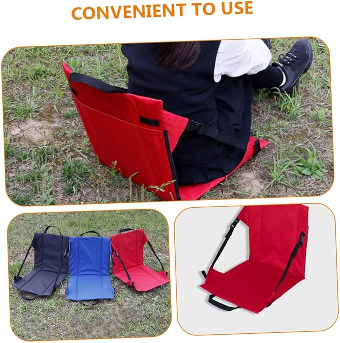 SUPVOX Step Lights Outdoor Folding Seat Cushion Backrest for Camping Fishing Sports Garden Compact Storage