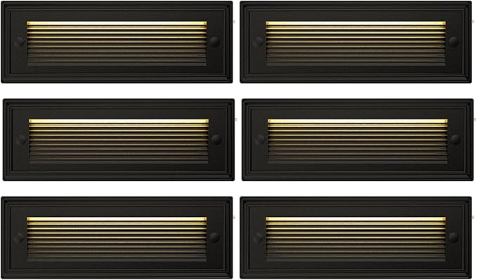 9 Inch Low Voltage Step Lights Outdoor 12V 5W LED Landscape Stair Lights 3000K/4000K/6500K Deck Step Lights IP65 Waterproof for Stair Lighting and Yard Patio Pathway Walkway Pack of 6