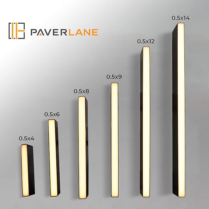 LUMENGY Paver Light Slim 0.5x9 Inch (0.55x8.85) 2700K Warm White Glare-Free Linear Lighting for Driveways Walkways and Paver Borders 12V Hardwired IP67 Waterproof Drive-Over Rated