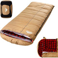 AGEMORE 0 Degree Canvas Sleeping Bag for Adults Cotton Flannel Sleeping Bag for Winter Camping Fishing Hunting or Traveling Durable Cotton Canvas Shell and Removable Flannel Liner