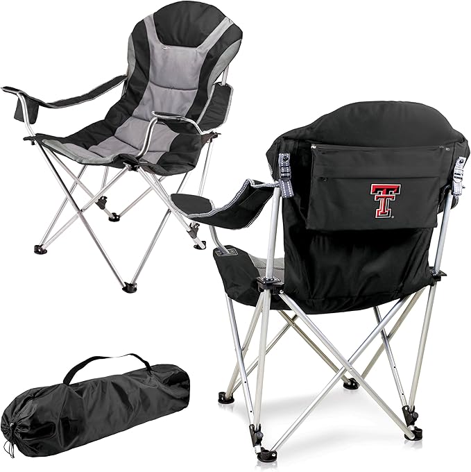 Picnic TIME NCAA Arkansas Razorbacks Reclining Camp Chair - Beach Chair for Adults - Sports Chair with Carry Bag