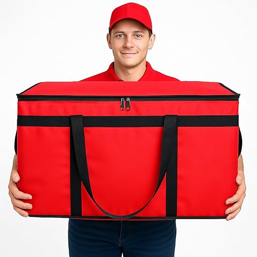 Bodaon 10-Pack Insulated Food Delivery Bag XXXL Catering/Pizza Cooler Bags Rideshare Delivery Bag Warmer/Frozen Cold/Hot Thermal Styrofoam Carrier for Car/Travel/Shopping