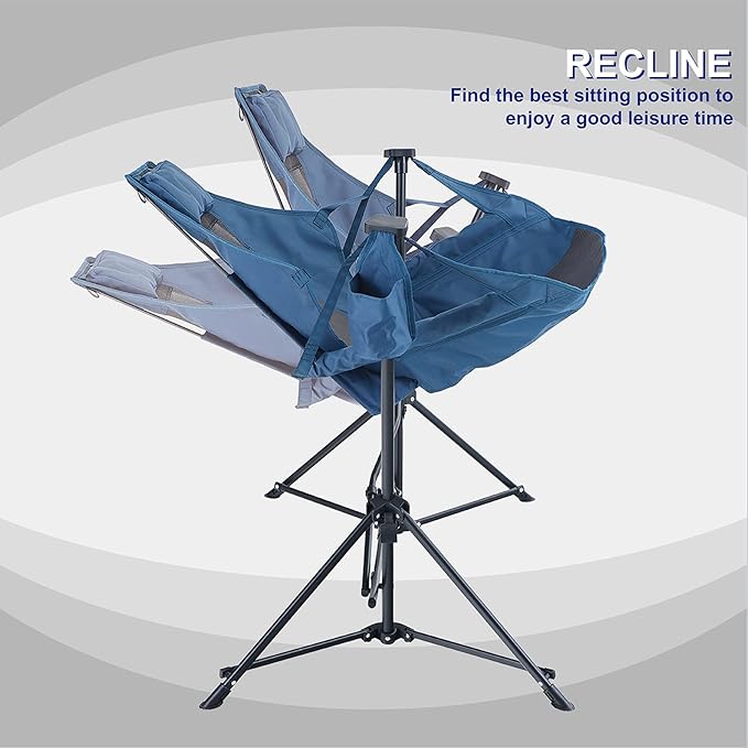 LET'S CAMP Hammock Chair Portable Camping Chair Oversized Folding Rocking Chair with Headrest and Cup Holder for Travel Picnic Patio Fishing Supports 300lbs