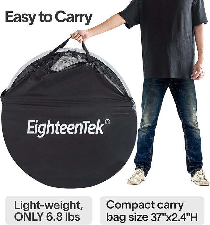 EighteenTek® Shower Tent Camping 2-Room Portable Changing Room Outdoor Shower Enclosure Pop Up Privacy Tent Shelter with Floor &amp Doors Waterproof &amp Lightweight Camping Toilet Bathroom