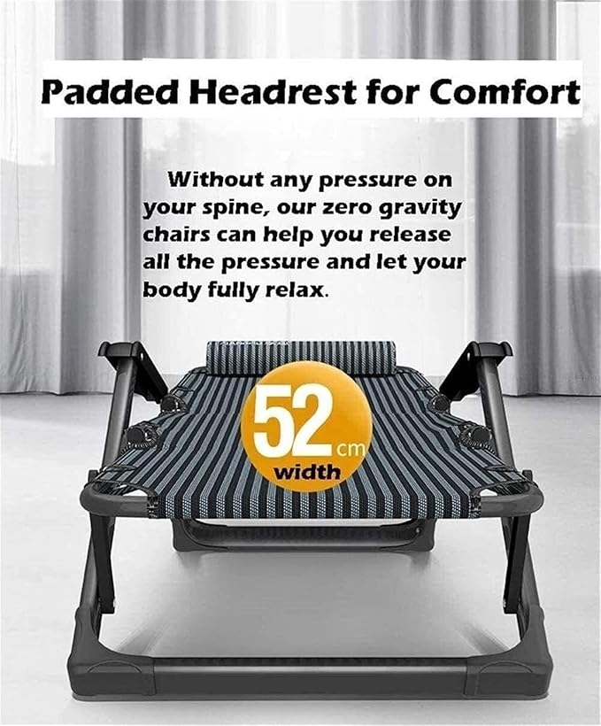 Outdoor Folding Recliner Deck Chair for Garden Beach Patio Comfortable Rocking Sunbathing Lounge Chair