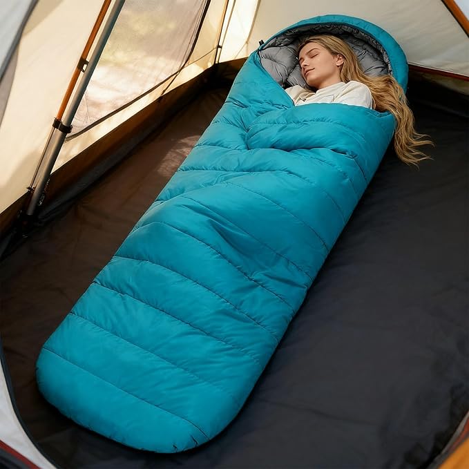 Generic 800G Duck Down Sleeping Bag Envelope Style 82.7 X 31.5 in for Outdoor Activities