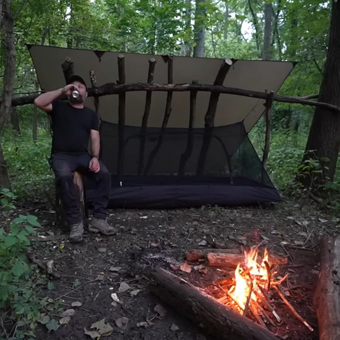 Onewind Mesh Tent with Bathtub Ultralight Mosquito Net Inner Tent with No-See-Um Breathable Mesh Double Sided Zipper for Camping and Hiking Black
