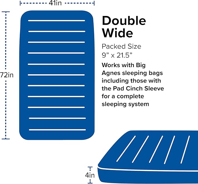 Big Agnes Captain Comfort Deluxe Camp | Supremely Comfortable All-Weather Self-Inflating Sleeping Pad