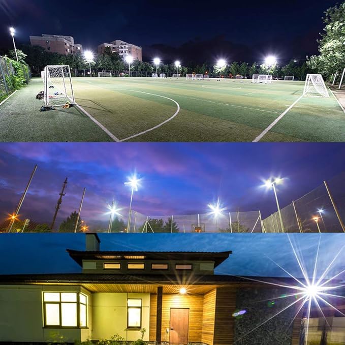 2 Pack 100W LED Flood Lights Outdoor10000LM Super Bright Work Light6000k Daylight White Floodlights with PlugIP66 Waterproof Exterior Security Lights for PlaygroundGarageYardBackyard