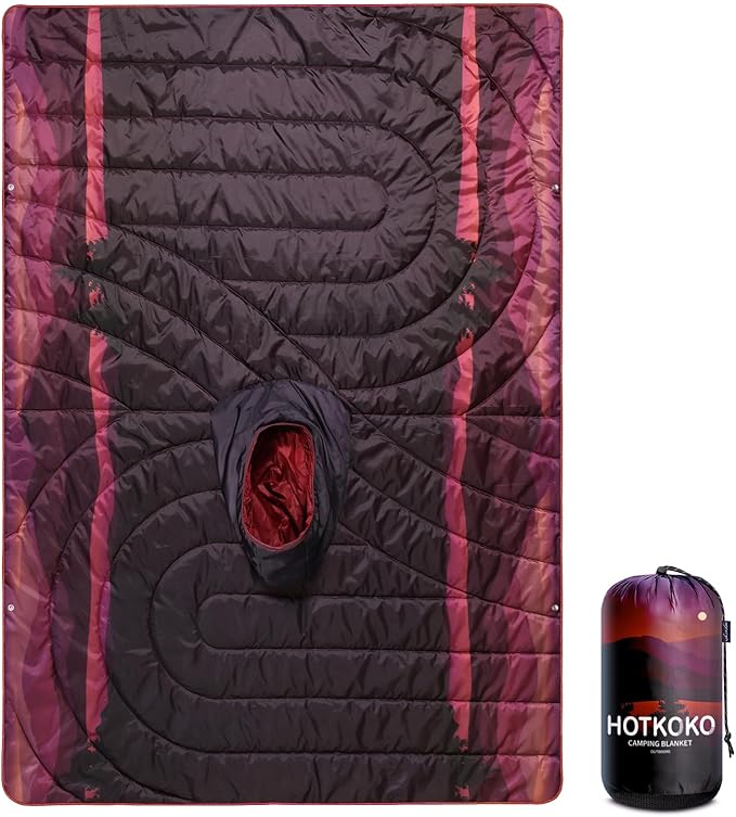 Camping BlanketHoodie Blankets Poncho Outdoor Waterproof Windproof Warm Durable &amp Portable for Stadium Concerts CarTravel Beach Picnic Grass75 * 57 inch