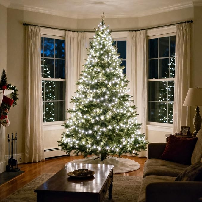 500 LED White Christmas Tree Light Plug in170ft Connectable Christmas Lights with 8Modes UL Certified Outdoor Indoor for Halloween Tree Yard Holiday Party Decor