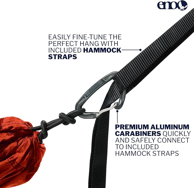 ENO TravelNest Hammock &amp Straps Combo - Portable Hiking and Camping Hammock with Straps Included - Travel Hammock for Camping Hiking Backpacking a Festival or The Beach + Straps Combo - Canyon