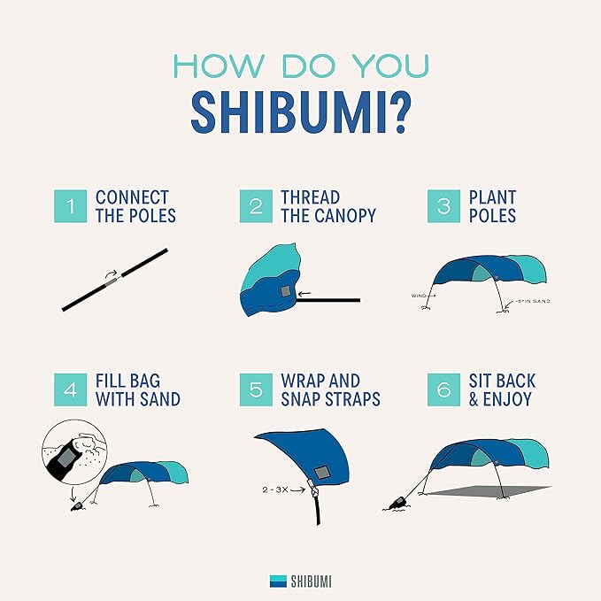 Shibumi Shade Mini® (2.0 Version) - World's Best Beach Shade The Original Wind-Powered® Beach Canopy