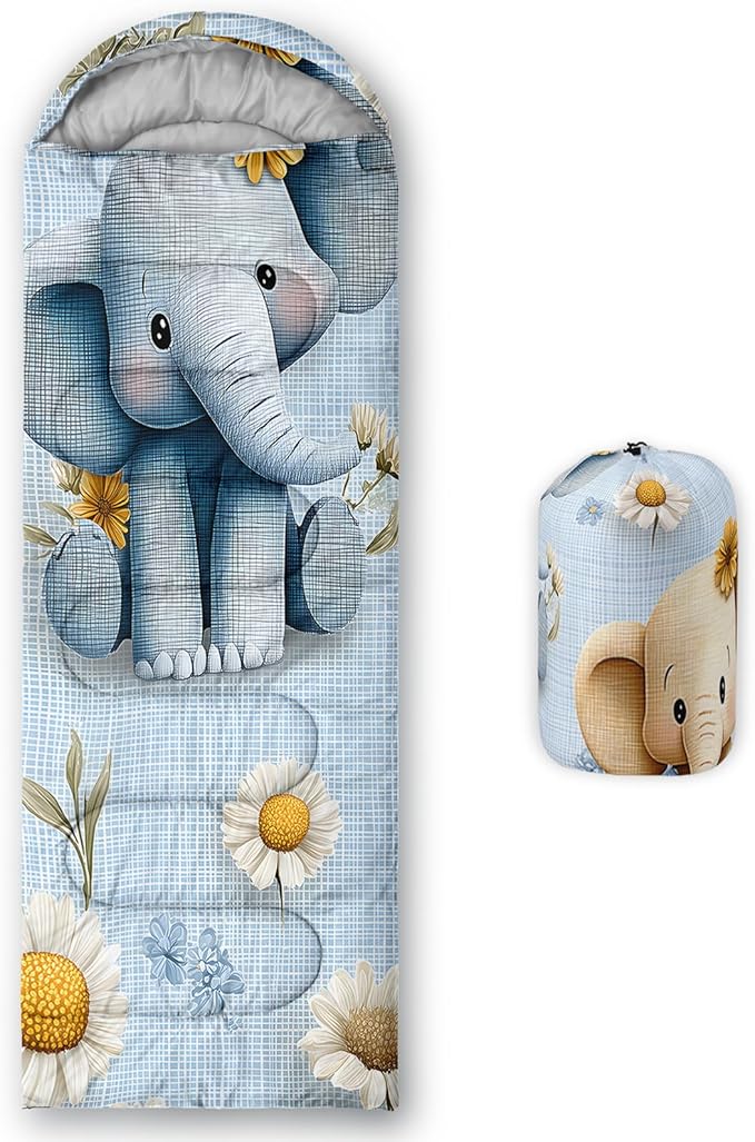 AILONEN Cartoon Camping Sleeping Bag for Boys Girls AdultsLightweight &amp Waterproof3 Season Warm &amp Cold WeatherPortablePrinted Sleeping BagTravelingCampingHiking