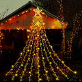Aokudoni Christmas Lights Outdoor 12.6 ft 8-Lighting Modes Waterfall Xmas Lights Outdoor Christmas Decorations for Yard Tree House Holiday Party Warm White