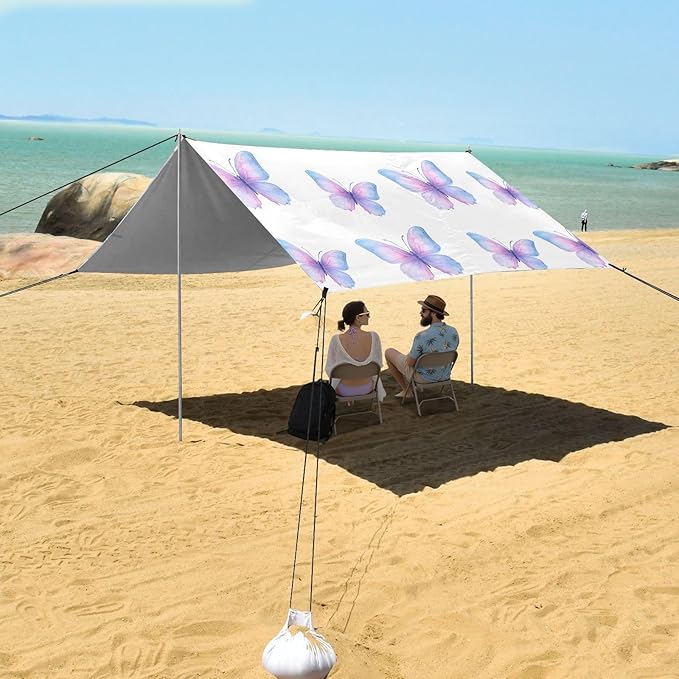 ButterflyCamping Sun Shelters 9.2 x 10.5 FT Beach Canopy Tent Sun Shade with Carrying Bag for Camping Trips Fishing Backyard Fun or Picnics 21341668