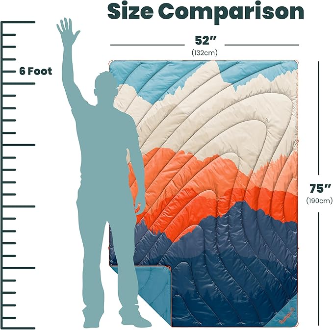 Rumple Original Puffy 1-Person Blanket for Camping and Outdoors Teton Glow