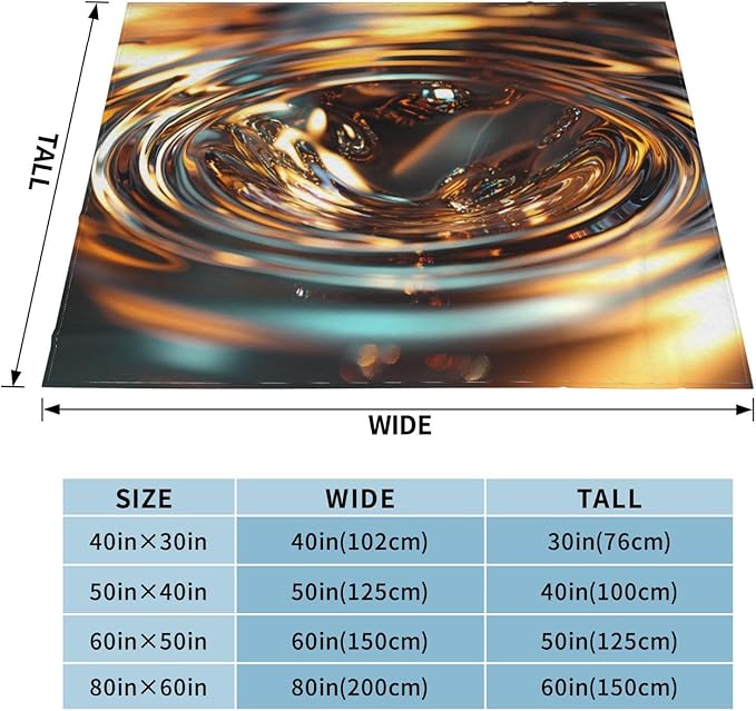 Liquid Metal Swirl Soft Fleece Blanket 60 * 50 inch Soft Sofa Blanket Suitable for Sofa Camping Travel Night Cover Blanket