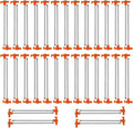 40 Pack Tent Stakes Heavy Duty 7.8 Inch Galvanized Non-Rust Metal Tent Pegs Ground Stakes Canopy Anchors Spikes Camping Accessories for Patio Garden Canopies Grassland Orange