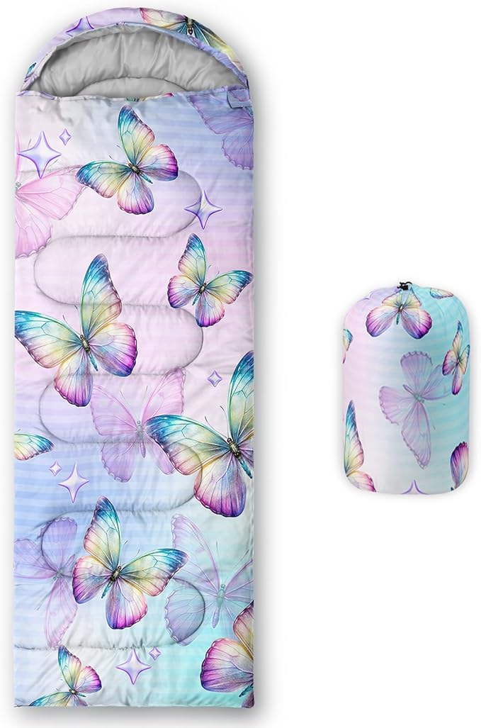 Ocean Themed Sea Turtle Sleeping Bag for Kids Boys GirlsLightweight Warm Cold Weather BackpackingWaterproof Compact Sleeping Bag with Compression Sack for Hiking Camping Outdoor.