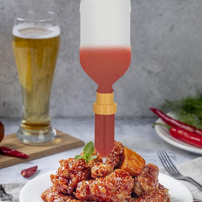 Hangable Sauce Dispenser | Sauce Seasoning Bottles Dispensers | 2.5L Refillable Leak Proof Salad Dressing Container for Hamburger Shops Noodle Shops