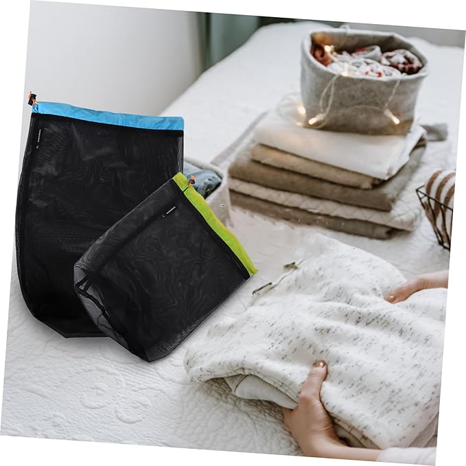 1 Set Travel Clothes Drawstring Bag Outdoor Camping Mesh Storage Sack for Lightweight Polyester Compact Design for and Use