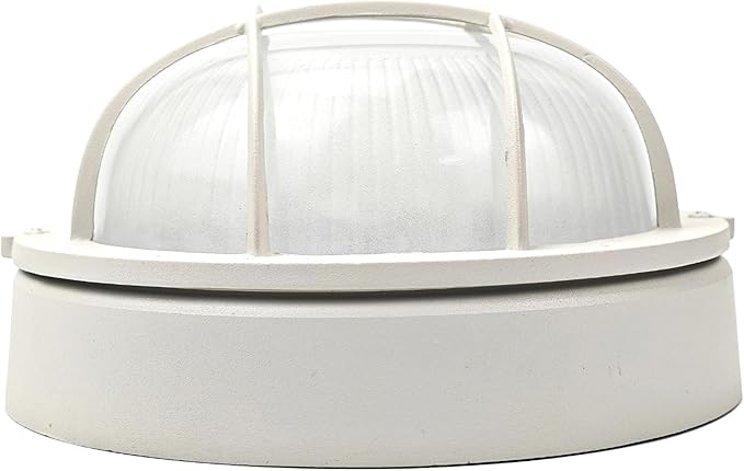 2 Pack 8 Bulkhead LED Light-White Round Nautical Lights 8 LED Sauna Light Fixture 3000K1500 LM15W Nautical Bulkhead Outdoor Light White Round