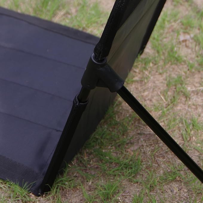 Outdoor Camping BackrestLightweight Foldable ChairPark Leisure backrestBeach Portable Single Lazy ChairAluminum Lazy Comfortable Backrest (Carbon Black)
