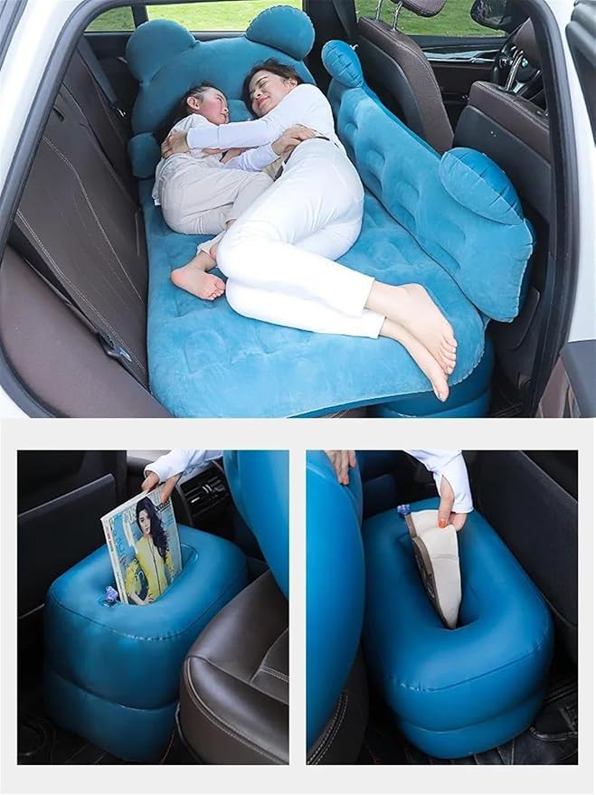 Car Inflatable Mattress SUV Back Seat Inflatable Bed Camping Inflatable Mattress Flocked PVC Car Mattress 185 * 80 Cm Foldable Lathe