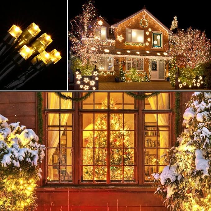 Toodour Christmas Lights Outdoor 328ft 1000 LED String Lights Timer Waterproof 8 Modes Outdoor Christmas String Light - Twinkle Light for Tree Home Garden Yard Wedding Party Xmas Decor(Warm White)
